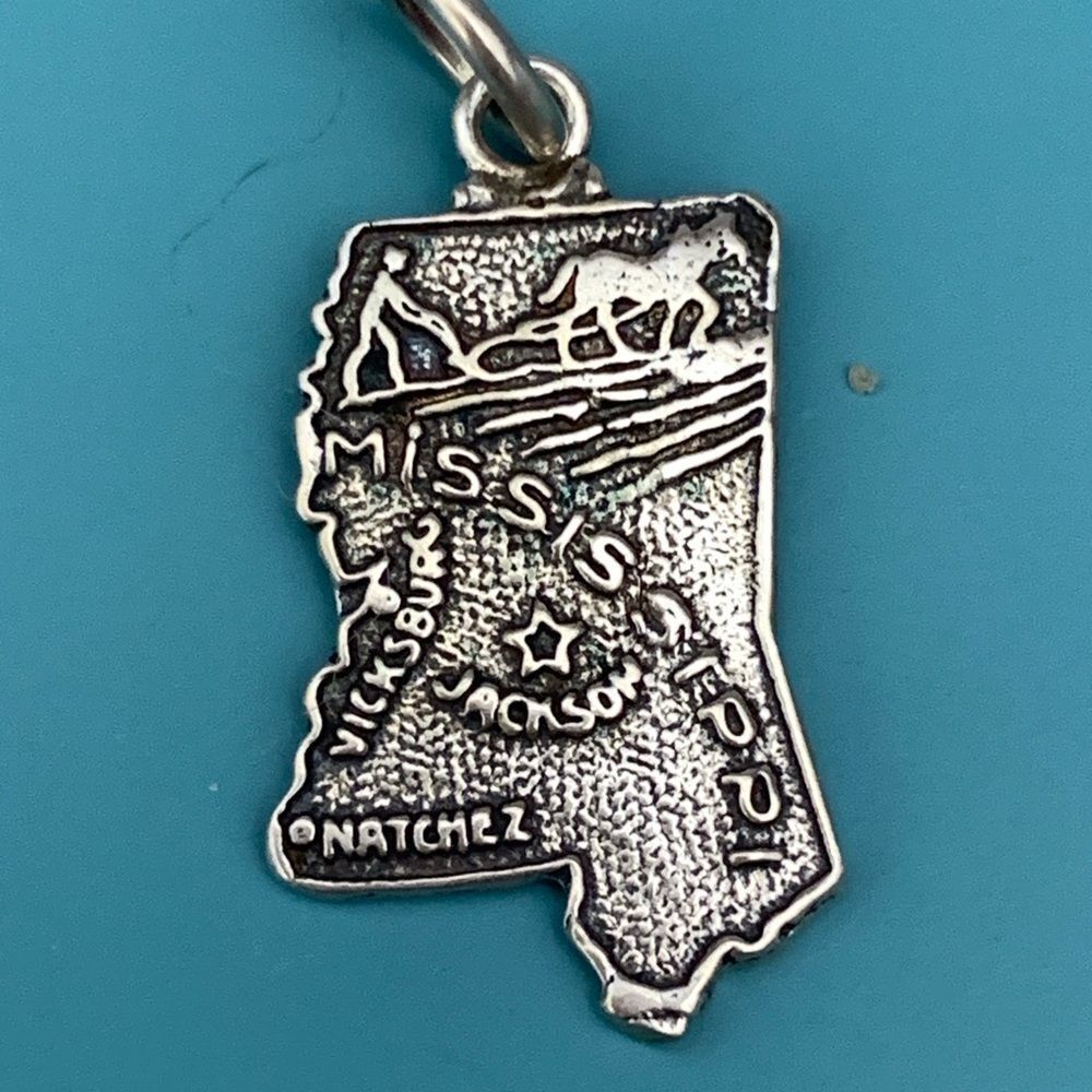 Mississippi State Sterling Silver Jewelry Charm #travel